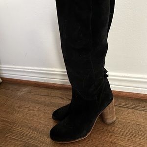 Black Knee-High Heeled Boots